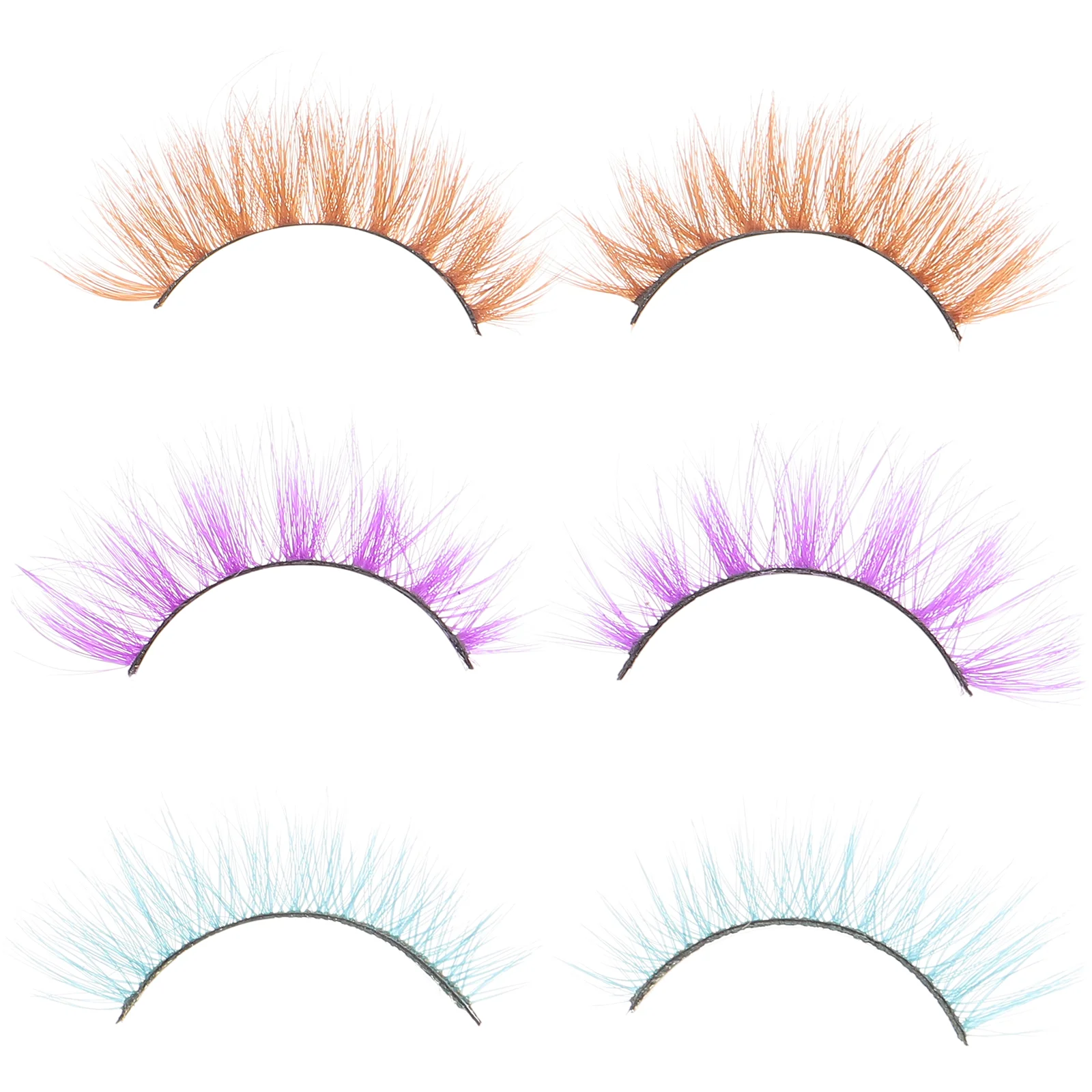 

3 Pairs of Multi-Color Fake Eyelash 3D Eyelashes Dense Makeup Eyelash Extension Eyelashes CS-001