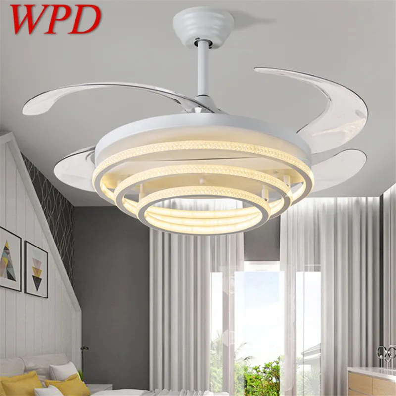 

WPD Ceiling Fan Light Modern Living Room Invisible Fan Light Fashionable And Simple Restaurant Bedroom