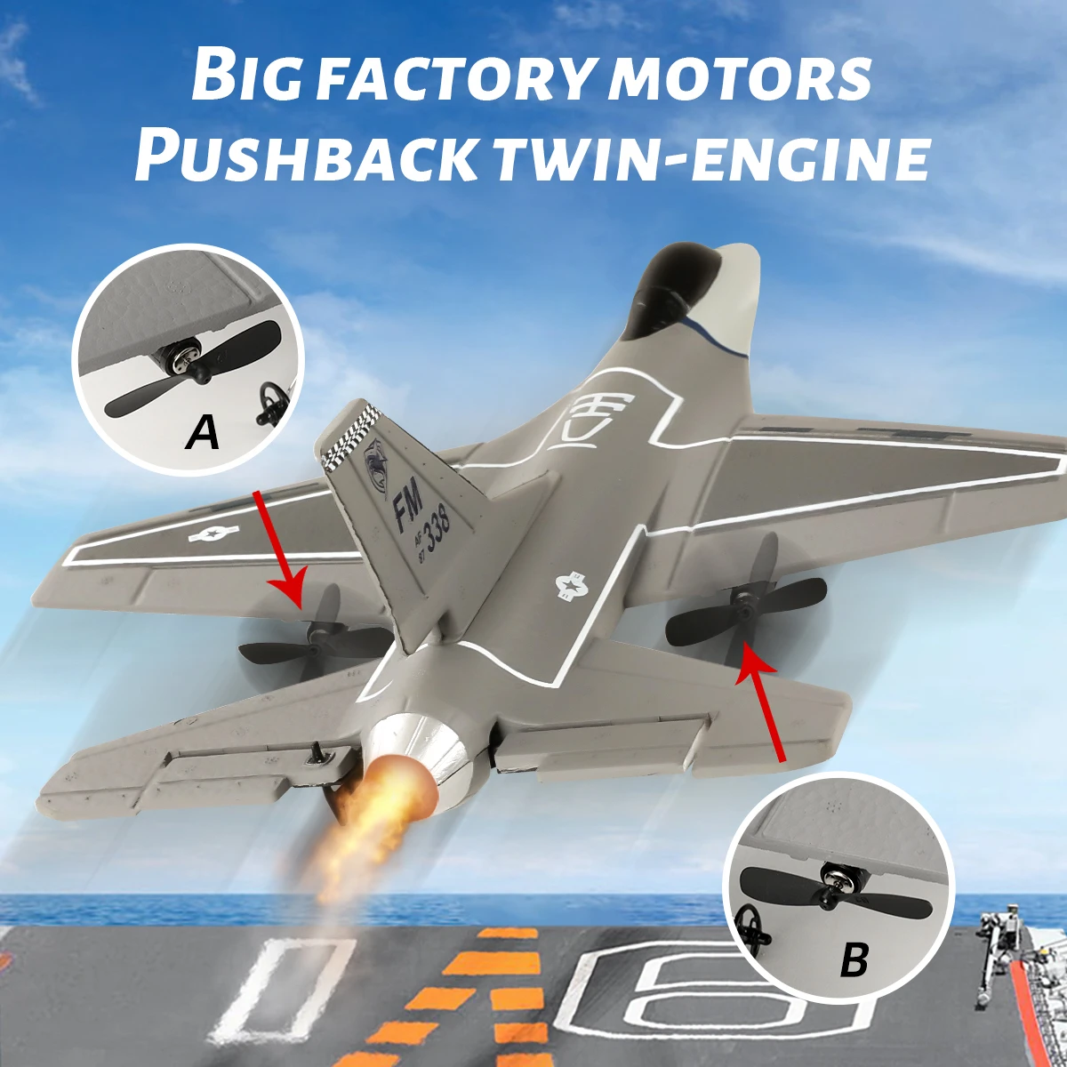 F16 Plane 2.4GHz 3CH RC Glider With 290mm Wingspan EPP Foam 6-Axis Self-stabilization Remote Control Airplane T For_voghion.com