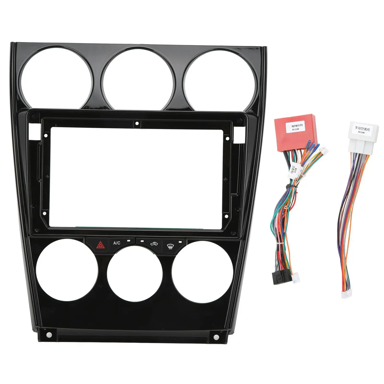 

Antiwear Black ABS 2DIN Car Stereo Radio Fascia for Mazda 6 2004 2016, 9in Android Dashboard Navigation Trim