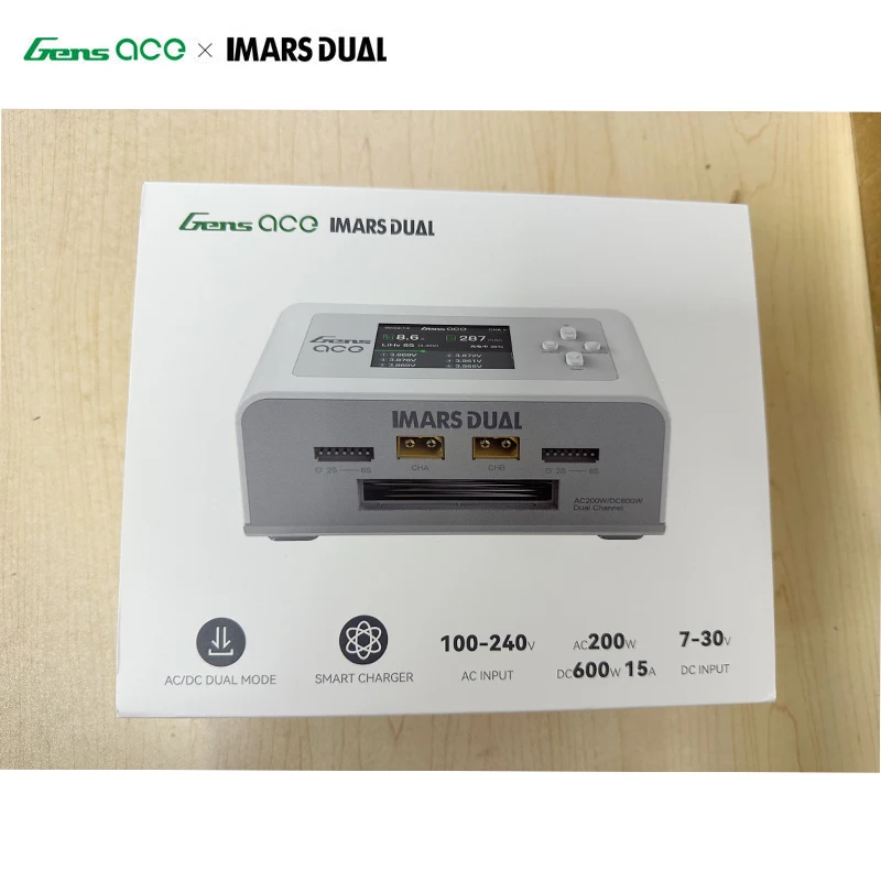 

GENS ACE Dual Channel Smart Charger AC200W DC600W High Power Balanced Fast Charge IMARS DUAL