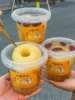 50pcs Disposable Fruit Tea Tote Bucket Fruit Ice Cream Milk Tea Large Capacity Packaging Cup Plastic Beverage Buckets with Lid 3