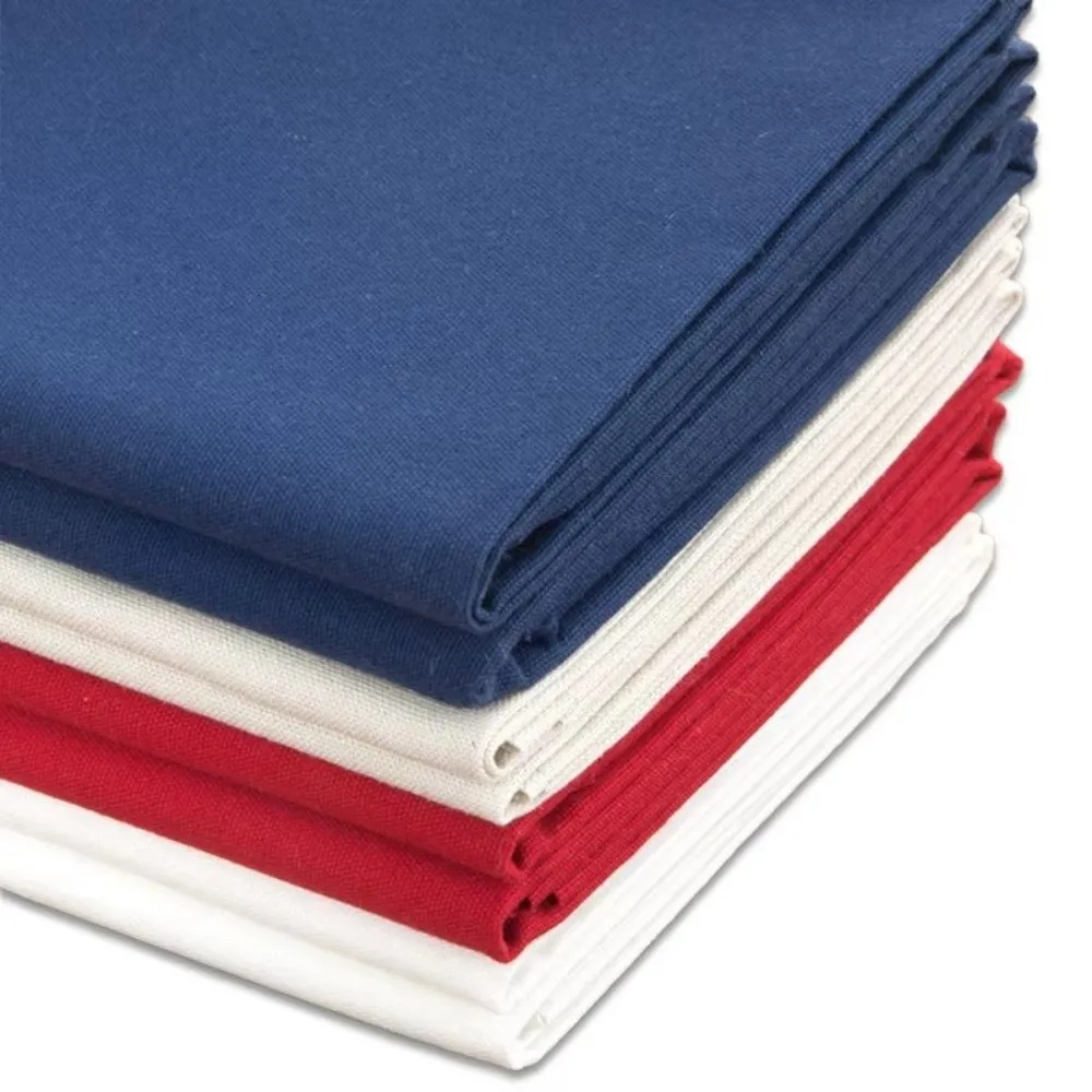 Handcrafted Cotton Embroidered Fabric – Plain Weave, Solid Color, 30x30cm Sewing Material