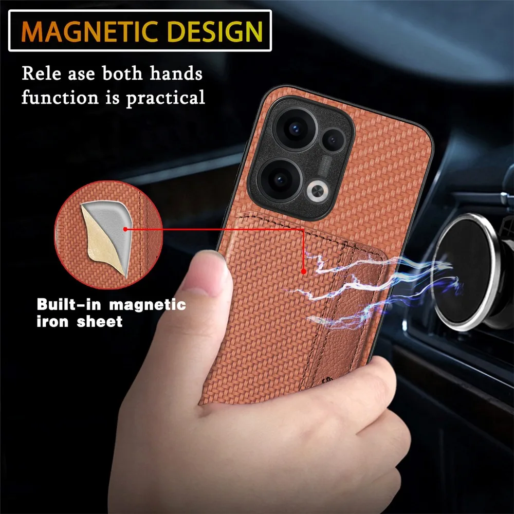 Luxury Anti-Theft Leather Wallet Case with Magnetic Back Panel