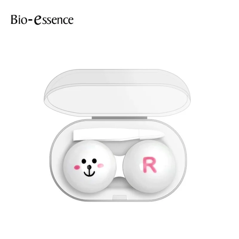 Bio-essence Yellow Contact Lenses Case Tweezers Stick Contacts Lens Container Picker Durable Plastic Portable Wear Tools