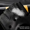Men's Sheepskin Half Finger Fitness Gloves Black Yellow Wear-resisting Outdoor Riding Motorcycle Tactical Non-slip Cowhide Glove 3