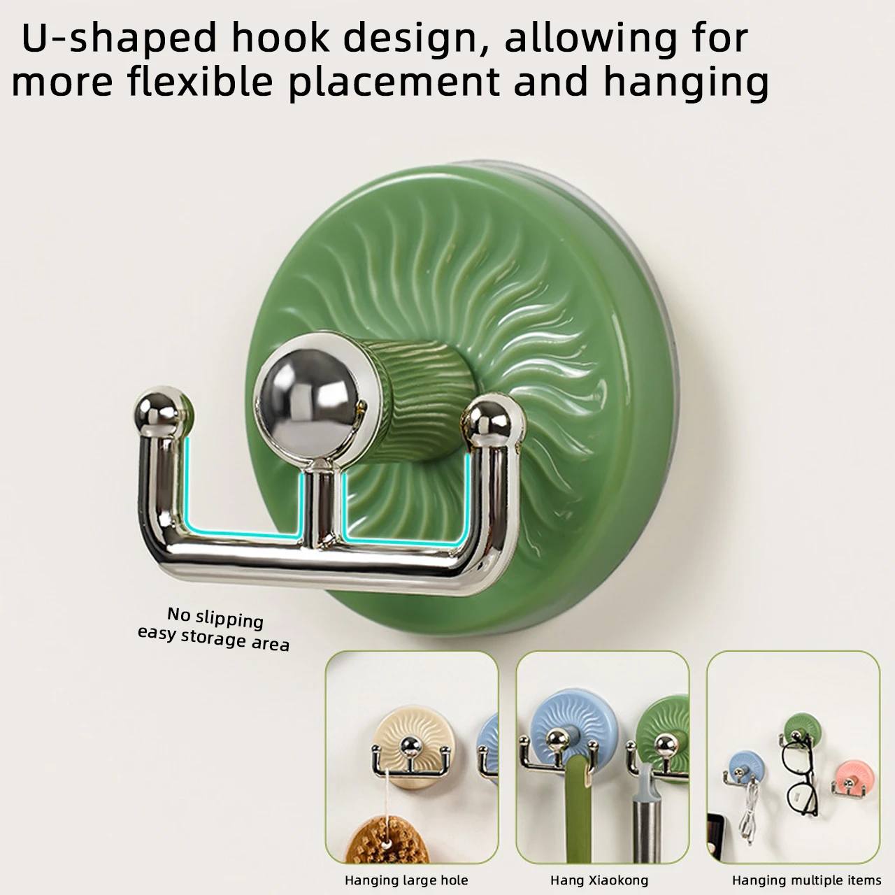 2pcs Double-ended Suction Cup Hook Multi Purpose Key Towel Organizer Holder Punch Bathroom Kitchen Space Saving Storage Rack