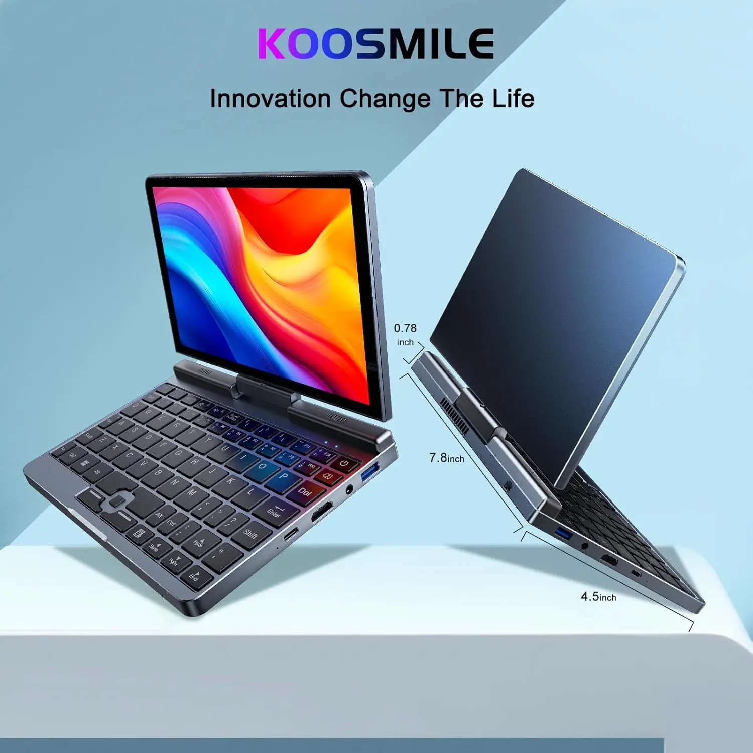 Mini laptop da 8 pollici N150 Notebook IPS Touch Screen Netbook portatile Windows 11 Mini PC Micro computer Bluetooth 5.2 12 GB LPDRR5 - immagine 4