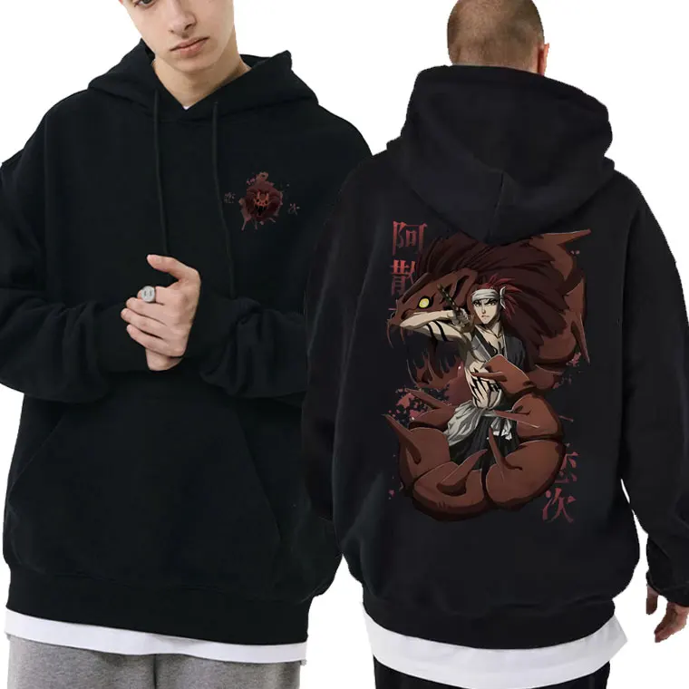 

Anime Bleach Abarai Renji Double Sided Print Hoodie Men's Vintage 90s Manga Sweatshirt Streetwear Men Hip Hop Oversized Hoodies