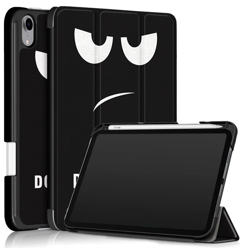 Trifold PU Leather Stand Magnetic Cover with Pen Holder