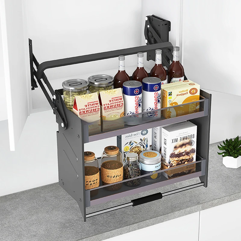 

Регулируемая двухслойная лифтовая кухонная выдвижная корзина на заказ