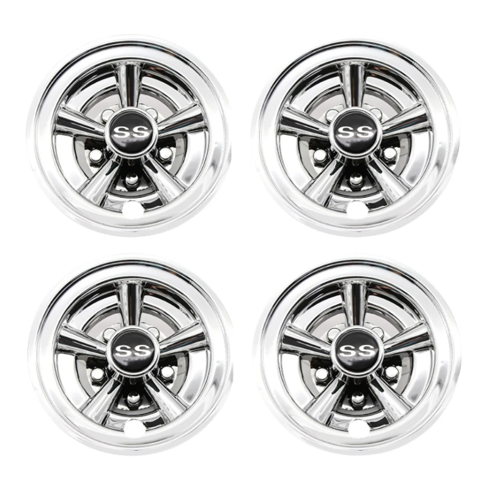 

4Pcs 8Inch SS Golf Cart Wheel Covers, 5 Spoke Design Hub Cap for Golf Carts for Club Car, EZGO, Yamaha