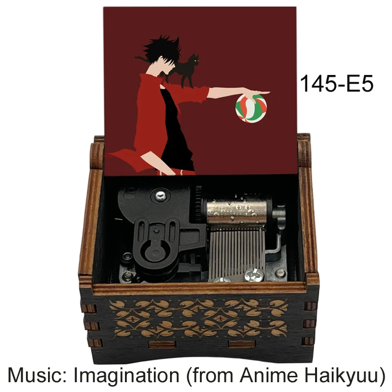 Color Print Music Imagination Anime Haikyuu Opening Music Wood Mechanical Box Friends Kid Birthday New Year Christmas Gift