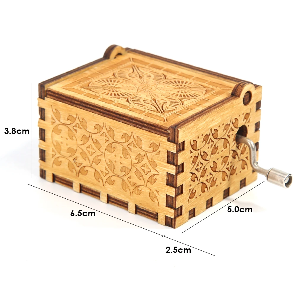 Wooden Music Box Multifunctional Manual Carved Music Box Household Decor Classic Wooden Melody Box Creative Queen Birthday Gifts 5