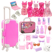Doll Accessories Clothes Jewelry Luggage Suitcase Dollar Mini Plastic Toiletries Computer for 11.5 inch Barbiees BJD Glasses Toy 1