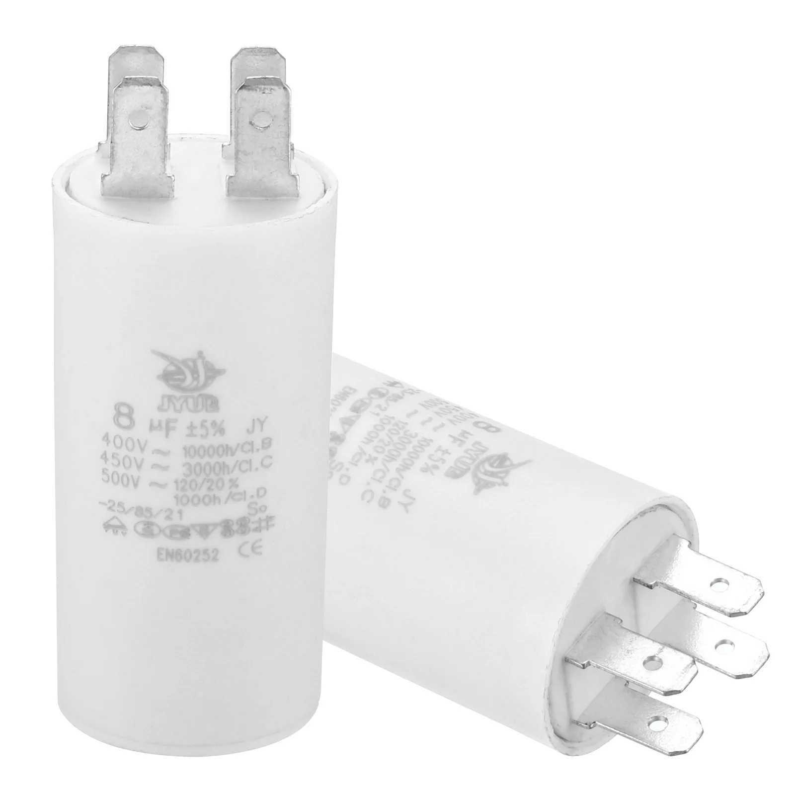 에어컨 워터 펌프 모터 스타용 이중 삽입 실린더 하단, CBB60, 8uf-100uf 러닝 캐패시터, AC 450V, 4 핀, 50Hz, 60Hz