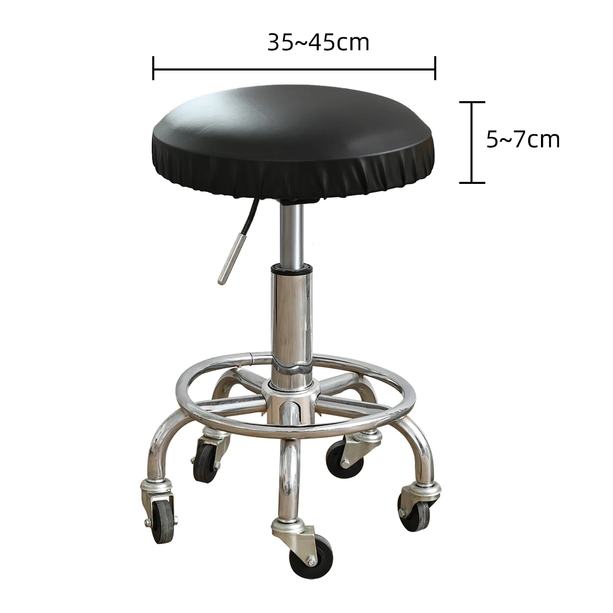 Waterproof Elastic PU Round Stool Protective Cover for Beauty Salon and Bar Chairs