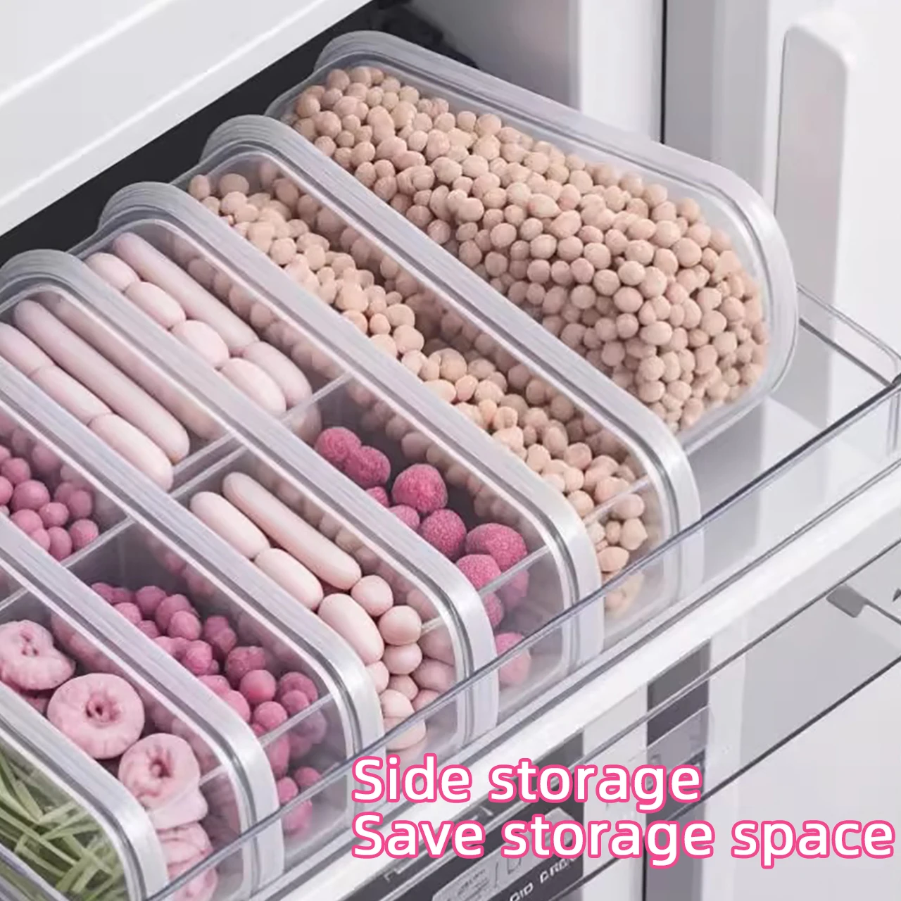 3/2 Grids Refrigerator Fresh-keeping Box Food Storage Box with Breathable Plug Narrow Seam Fridge Vegetable Meat Frozen Case