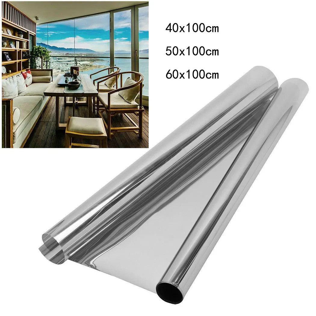 Window Privacy Film 1/2M Way Mirror Glass Self-Adhesive UV Reflective Heat Insulation Tint For Home Office Decor window film window privacy film window sticker