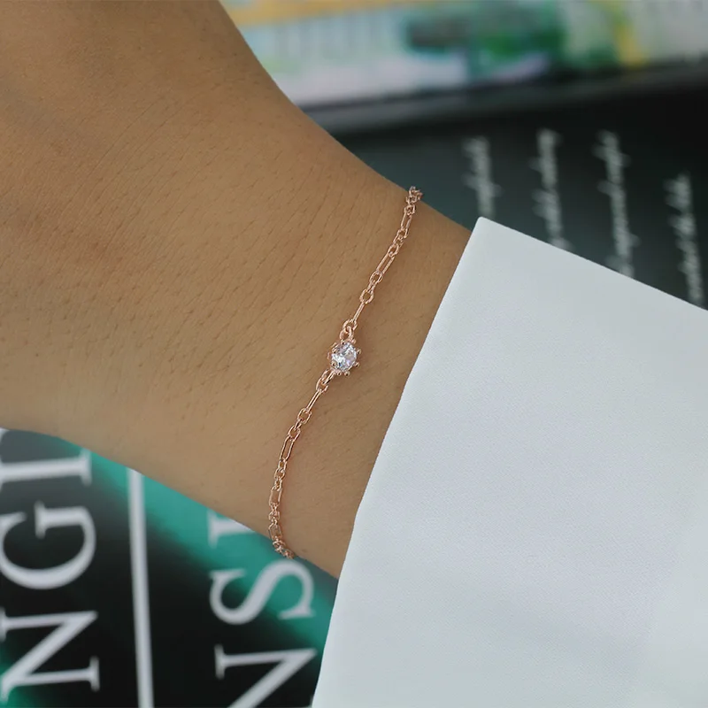 Trustdavis Genuine 925 Sterling Silver Minimalist Charm Shiny CZ Bracelet Anklets For Women Wedding Party Jewelry Gift DA1251 anklet bracelets,silver anklets