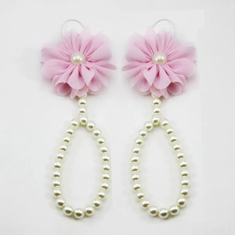 Baby Shoe Pearl Shoes For Kids Jewelry Flowers Foot Chain Infant Colorful Foot Sandals Toddler Accessories Photo Props 3