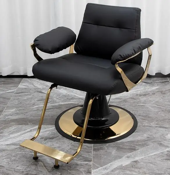Hair salon chair hair salon special lift hair cutting chair fashion shop high-end scalding and dyeing chair net red leather barb special ironing and dyeing mirror stand stainless steel haircut mirror hair salon and simple cabinet