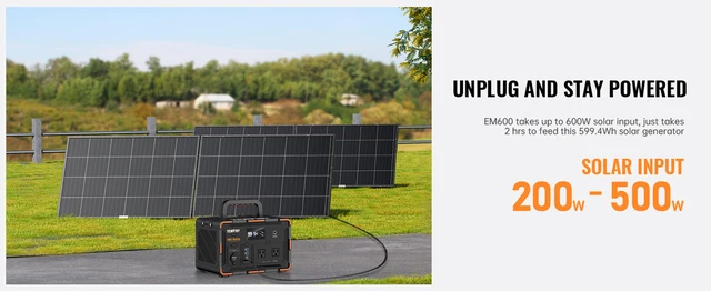 600 Watt Portable Generator EM600 Solar Power Station 600W - Portable ...