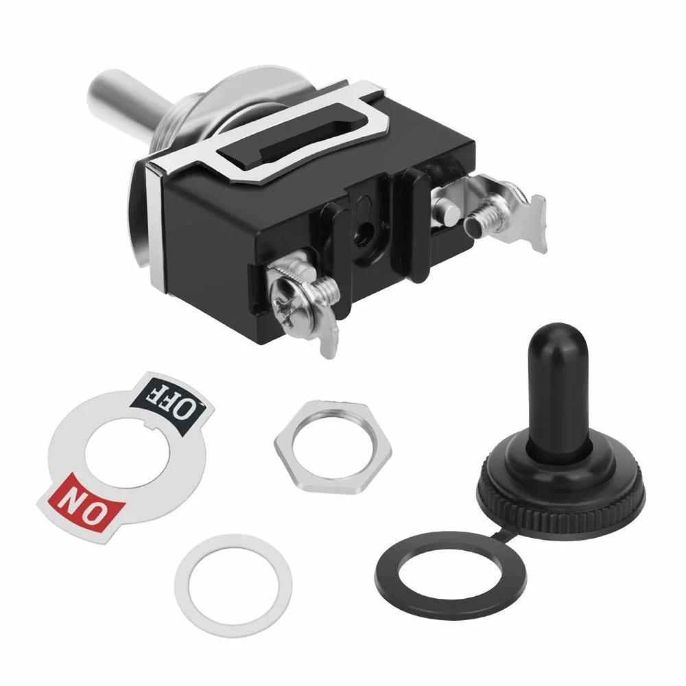 5Pcs 헤비 듀티 자동차 보트 로커 토글 스위치 15A 250V 2Pin SPST ON/OFF 로커 스위치 방수 부팅 spst 로커 스위치