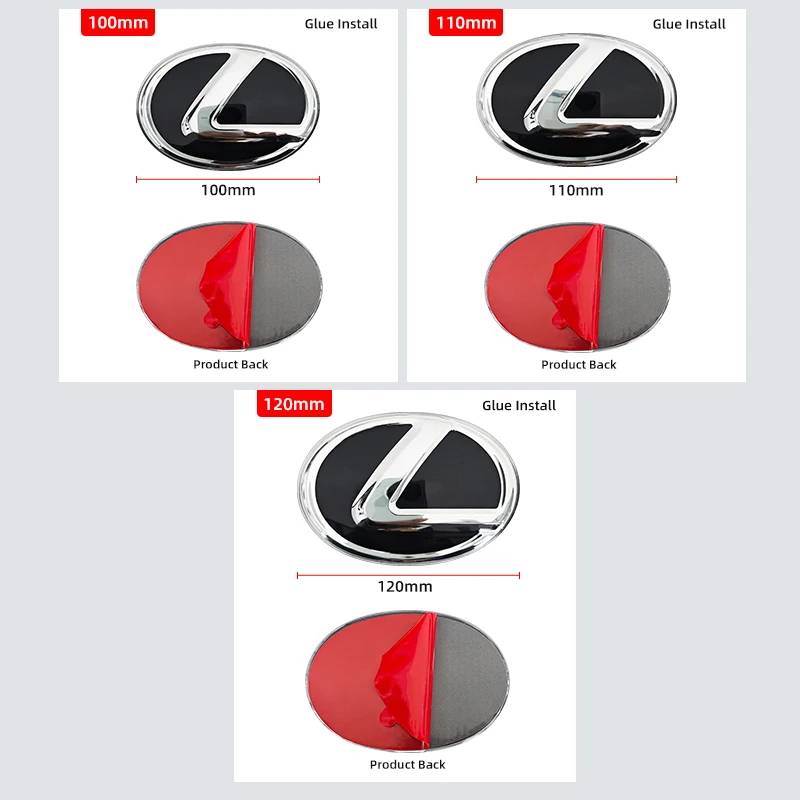 렉서스 GS GX IS LS LX NX RX RX270 Ct200h IS250 ES 220D IS300용 3D 프론트 그릴 엠블럼 리어 트렁크 배지 교체 스티커