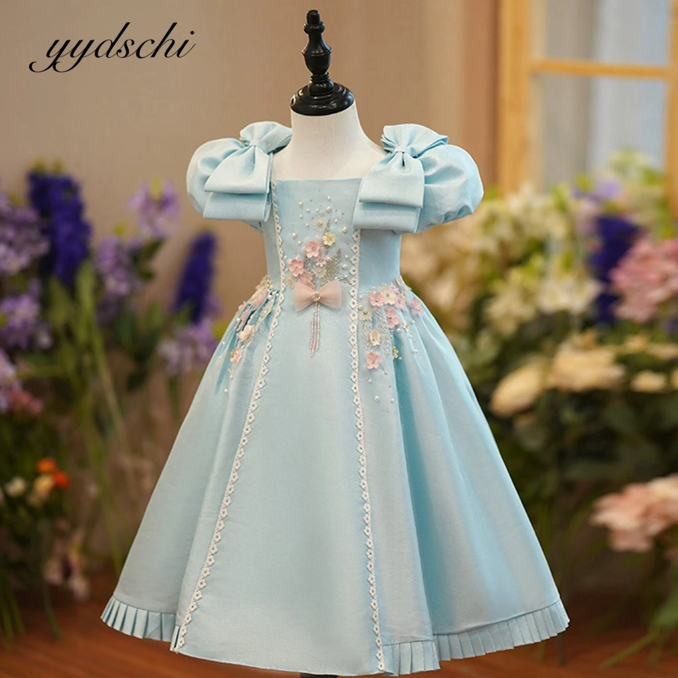 

2023 Dresses Ball Gown Kids Dress Flower Girl Dress Bridesmaid Appliques Birthday Evening Party Baby Girls Pageant Dress