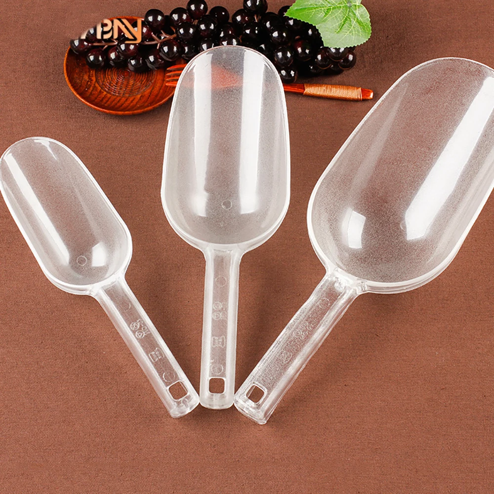 

1Pc Plastic Ice Scoops Transparant Food Ice Shovel For Candy Dessert Grain Birthday Wedding Party Supplies Kitchen Accessories