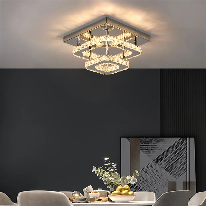 Modern Crystal Led Chandeliers Lighting For Bedroom Lustre Corridor Cloakroom Ceiling Lamp Luminaire For Dining Room Pendant