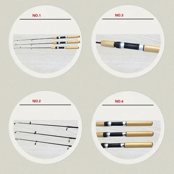 Winter Shrimp Fishing Rods Mini Ice Rod Metal Fishing Reels Elastic Carbon Bait Anti Slip Wood Color Handle Casting Rod pesca 4