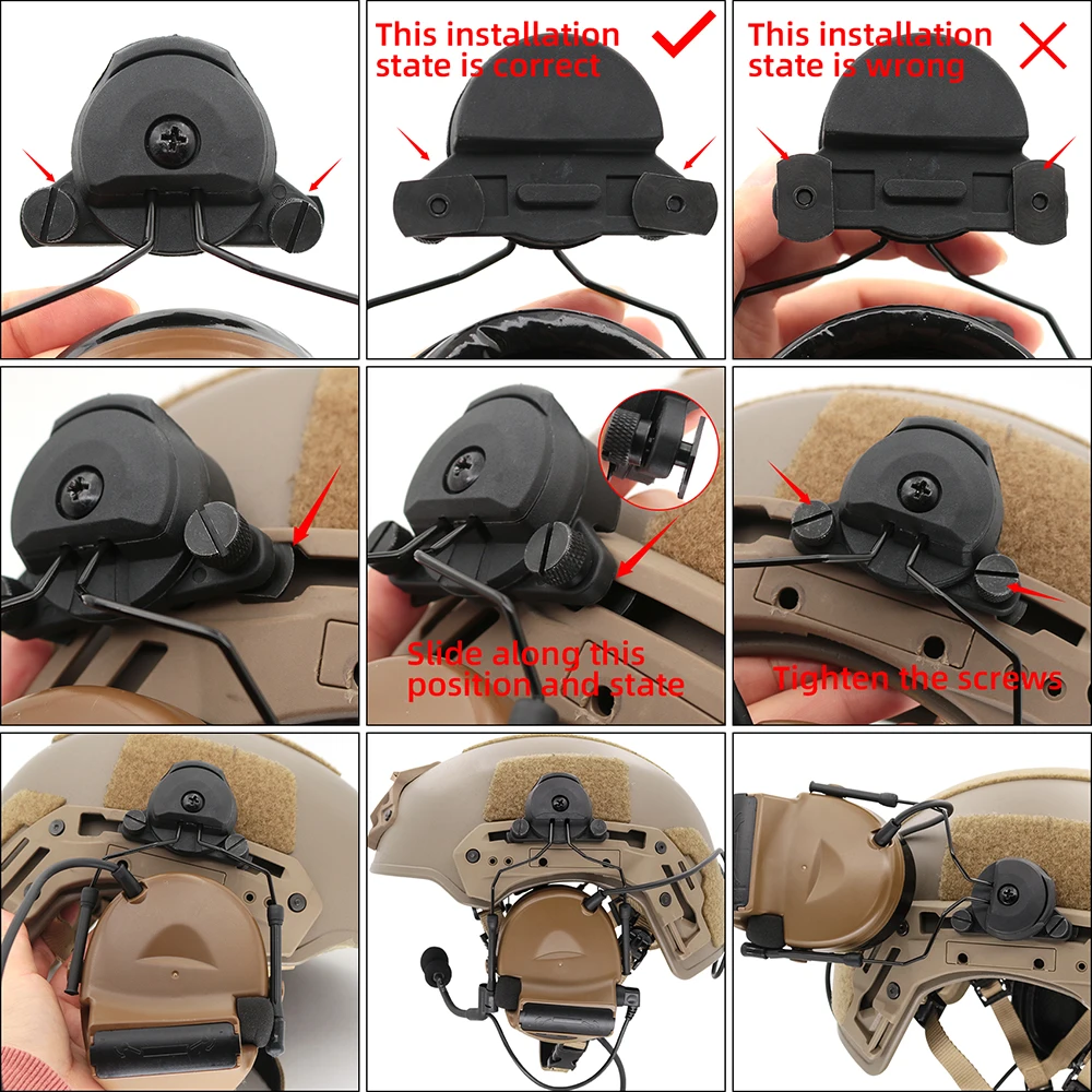 Tacsky Compatible Peltor Comtac Headset Team Wendy Exfil Tactical Helmet Rail Adapter