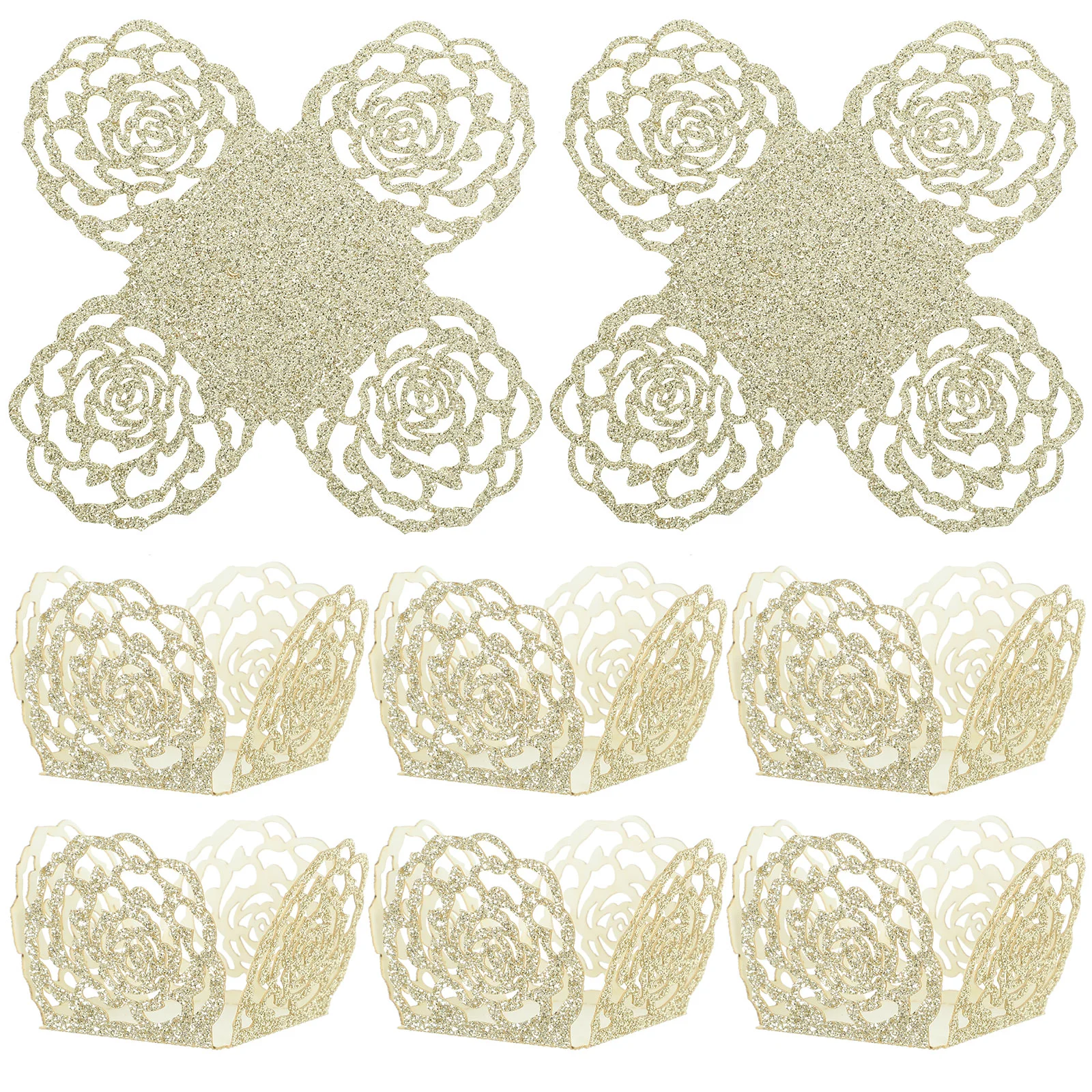 

Chocolate Paper Holders Truffle Cups Wrapping Rose Border Packaging Paper Tray For Wedding Party Dessert Table Decor