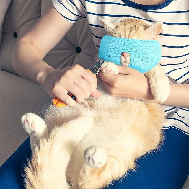 Breathable Cat Muzzle Anti Biting Chewing Pet Grooming Supplies Kitten Bathing Bag Bathing Mask Colorful Cat Mouth Guard Muzzle 2