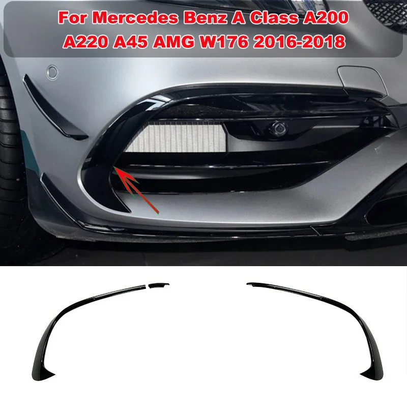 W176 Per Mercedes Benz Classe A A200 A220 A45 Amg 2016-2018 Paraurti Anteriore Splitter Laterale Air Knife Spoiler Cover Accessori Auto