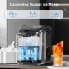 Ice Makers with Soft Pellet Ice, Pebble Ice Maker Machine with Self-Cleaning, 35.5Lbs/24Hrs, One-Clic 2