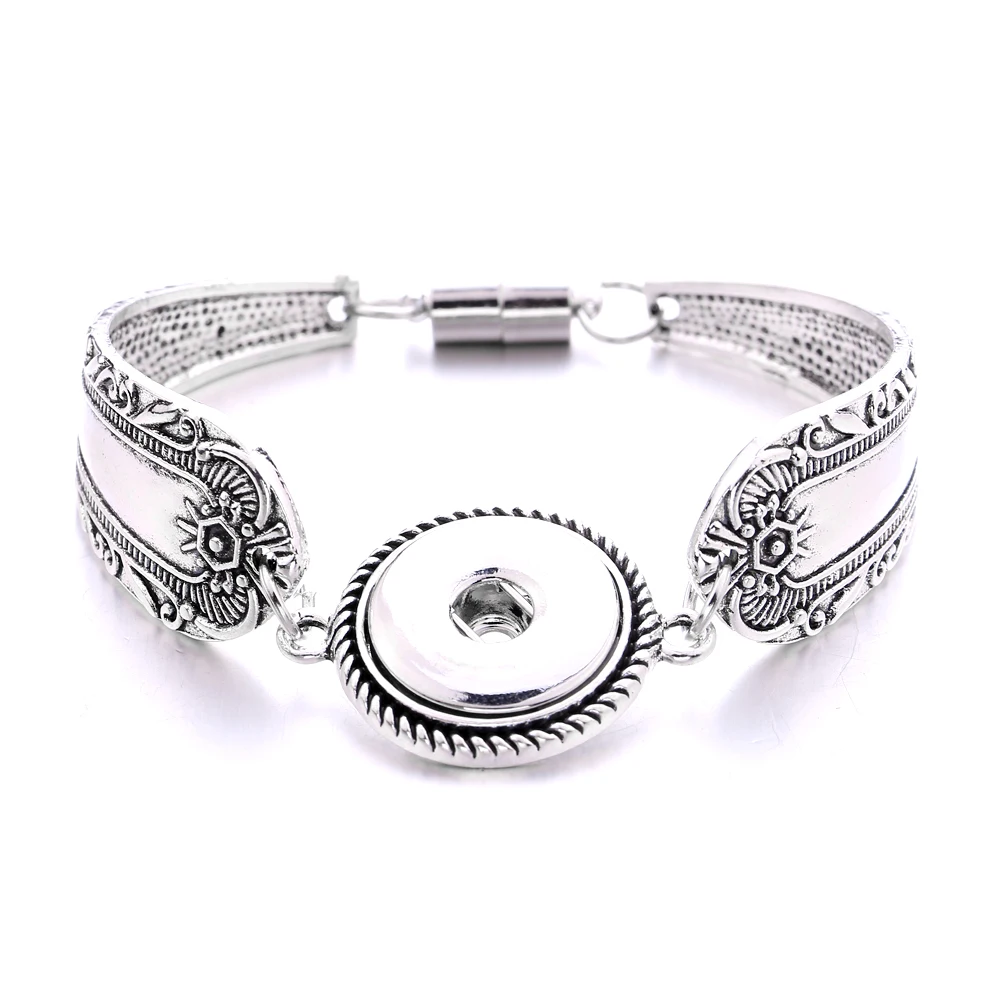 10pcs Vintage Metal 18MM Snaps Buttons Jewelry Magnetic Metal Snap Button Bracelet For Women Men