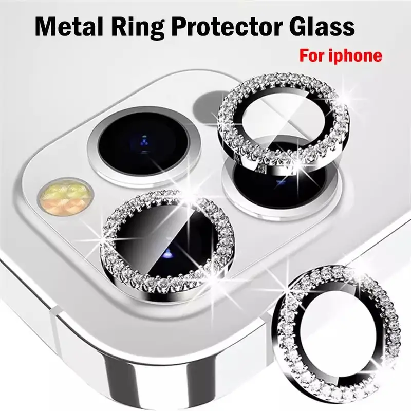 Bling Glitter Diamond Camera Lens Protector Case For iPhone 17 16 15 14 13 12 11 Pro Max Plus Sreen Protectors Film For iPhone17 - Image 2