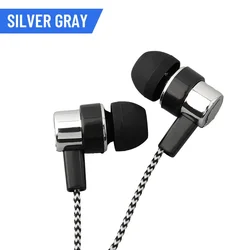 In - Ear Wired Headphones with Superb Bass and Noise Cancelling Features (Silver gray)