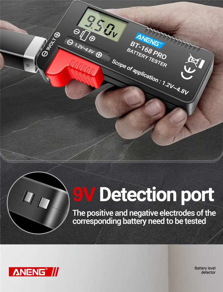 Description Picture 6 of itemANENG Lithium Battery Capacity Tester Checkered load analyzer Display Digital Check AAA AA Button Cell 168 PRO Universal testers