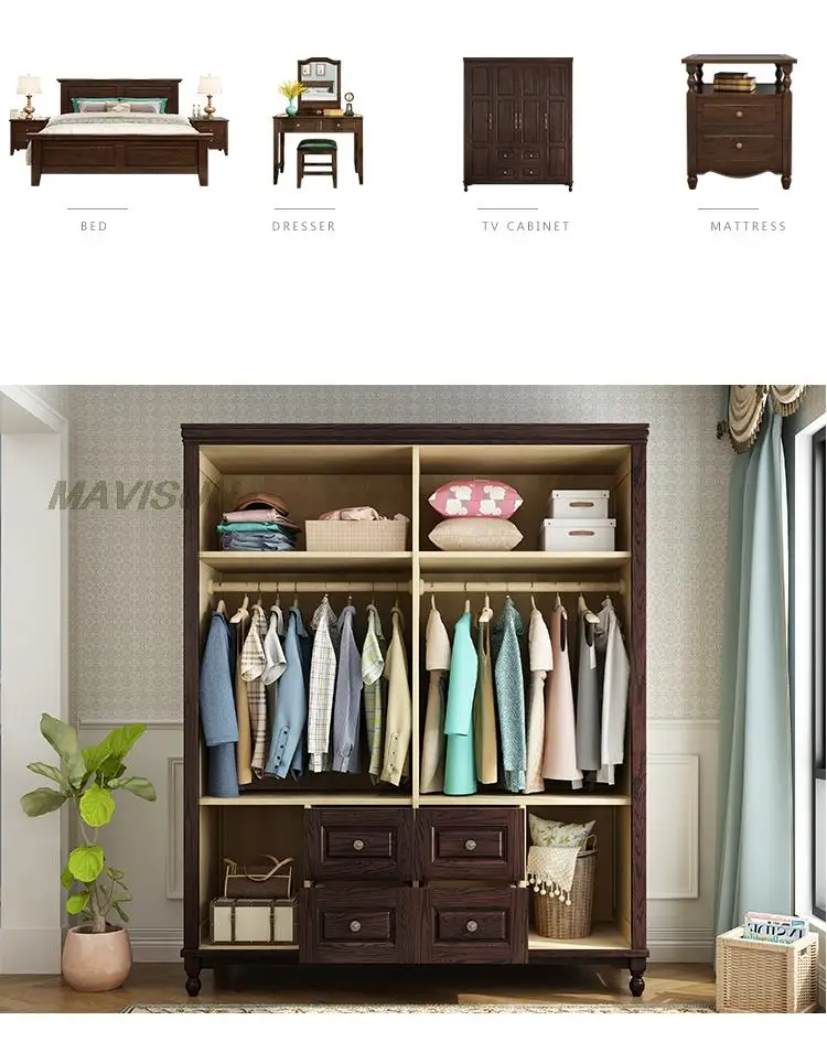 خزانة ملابس بتصميم ريفي كلاسيكي