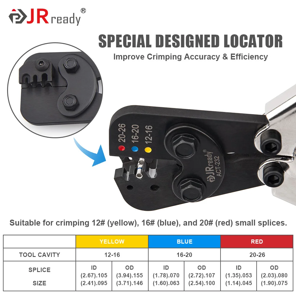 JRready ACT-232 (GMT232 M22520/37-1 Equivalent) Crimp Tool for M81824 Series &ACT-AD10 Heat Shrink Crimping Tool Kit 2