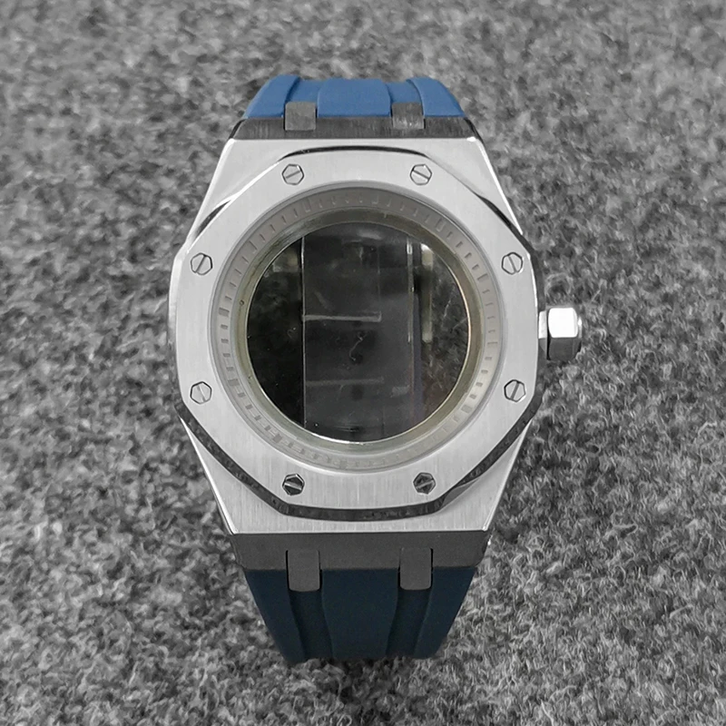41mm hochwertiges 316L Edelstahlgehäuse + Armband + Ring Saphirglas Uhrengehäuse passend für NH35/NH36 Automatikwerk Zubehör – Detail 14