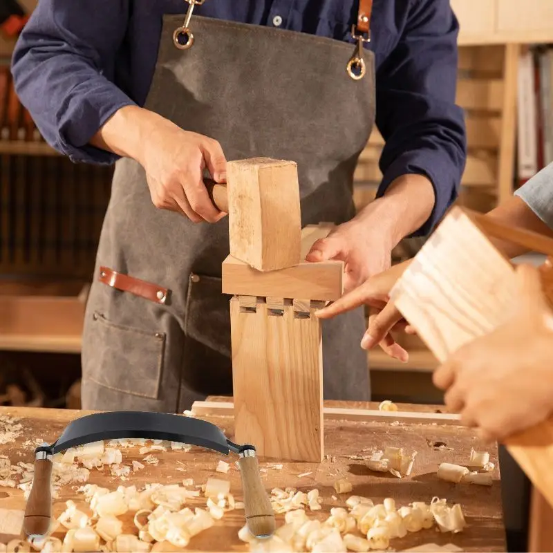 Woodworking hand tools Wood trimming tool 8"/10 Inch Portable Woodworking Draw Knife Bark Scraper Curved/Straight Debarking Hand Scraper Portable Draw Knife