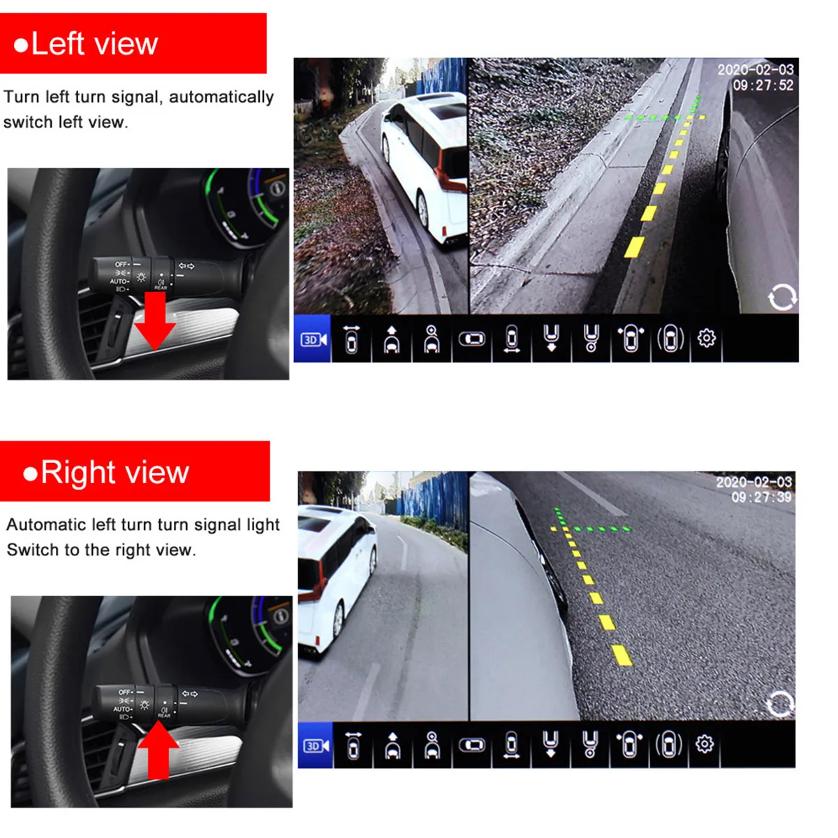 AI AHD 1080P 4K 3.5 D 360 degrees Car Surround View System Bird's-eye Panoramic View 4 Camera Video Recorder Car DVR for SUV 12V 360 panoramic camera 360 degree camera