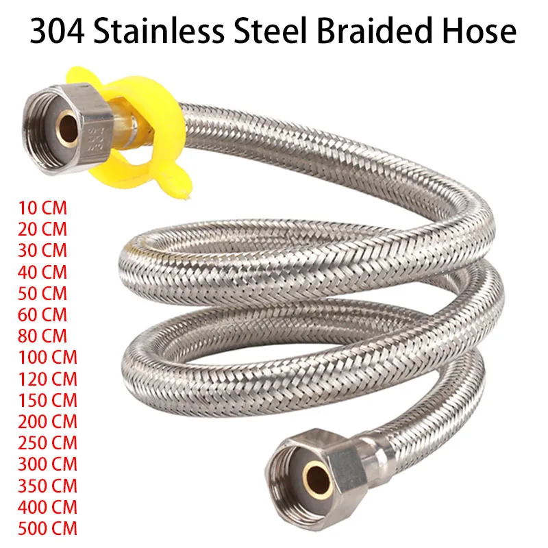 

Shower Hose 10-500CM 304 Stainless Steel Braided Tube Home Faucet/Toilet/Water Heater Hot Cold Water Inlet Pipe Fitting Connect