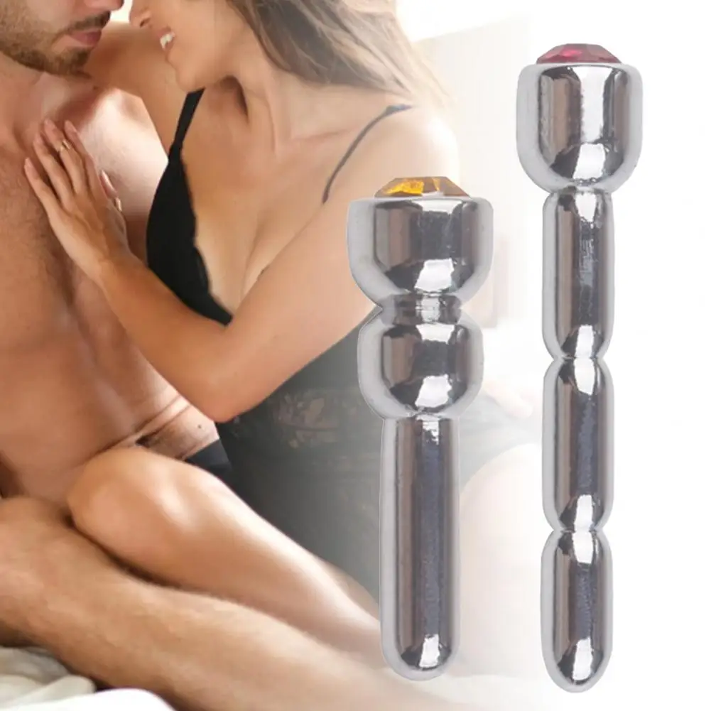 Comfortable Urethral Dilator Stimulation Stopper with Rhinestone Sex Toy Catheter Easy to Clean for Adult Men
