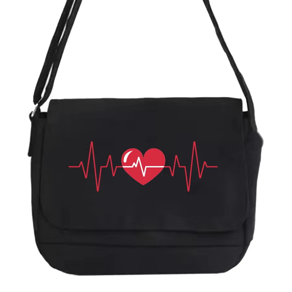 Messenger Bag Multi-function Messenger Bag Japanese College Girl Fashion Harajuku Wind Portable One-shoulder Love Pattern Bags